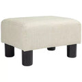 Small Ottoman Foot Rest, Foot Stool with Linen Fabric Upholstery and Plastic Legs, Cube Ottoman