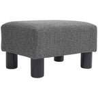 Poggiapiedi Ottomano Piccolo, Poggiapiedi con Rivestimento in Tessuto di Lino e Gambe in Plastica, Pouf Cubo