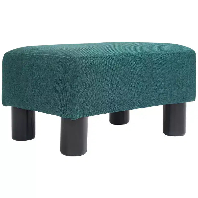 Poggiapiedi Ottomano Piccolo, Poggiapiedi con Rivestimento in Tessuto di Lino e Gambe in Plastica, Pouf Cubo