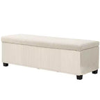 47 Inches Storage Ottoman Bench, Foot Rest with Legs, End of Bed Bench, Corduroy Storage Chest for Living Room