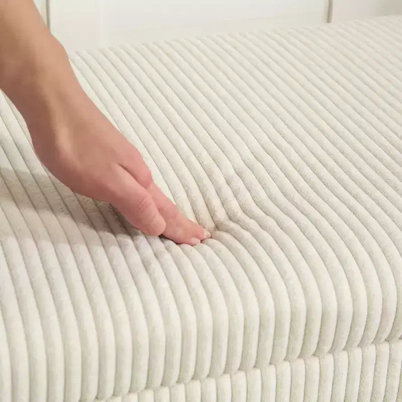 Panca Pouf Contenitore 47 Pollici, Poggiapiedi con Gambe, Panca Fondo Letto, Baule Contenitore in Velluto a Coste per Soggiorno