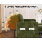 Divano letto angolare a L Dyonery 81, divano sezionale in ciniglia con letto estraibile, schienale reclinabile, chaise longue con contenitore, porte USB