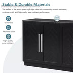Credenza a buffet, mobile consolle moderno, mobile a pavimento in legno con 4 ante, credenza a buffet in legno