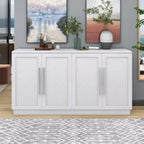 Credenza a buffet, mobile consolle moderno, mobile a pavimento in legno con 4 ante, credenza a buffet in legno