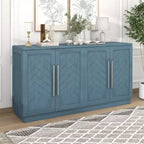 Credenza a buffet, mobile consolle moderno, mobile a pavimento in legno con 4 ante, credenza a buffet in legno