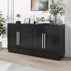 Credenza a buffet, mobile consolle moderno, mobile a pavimento in legno con 4 ante, credenza a buffet in legno