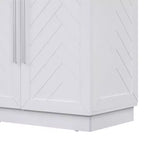 Credenza a buffet, mobile consolle moderno, mobile a pavimento in legno con 4 ante, credenza a buffet in legno