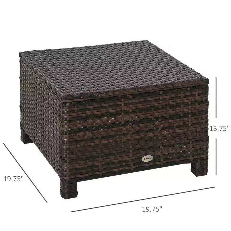 20 Pouf da esterno in vimini, in rattan PE, poggiapiedi, seduta aggiuntiva, tavolino con morbido cuscino