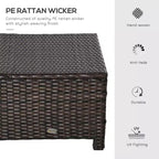20 Pouf da esterno in vimini, in rattan PE, poggiapiedi, seduta aggiuntiva, tavolino con morbido cuscino