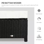 20 Pouf da esterno in vimini, in rattan PE, poggiapiedi, seduta aggiuntiva, tavolino con morbido cuscino