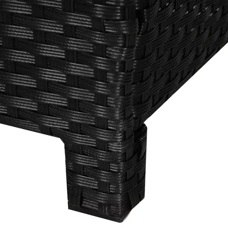 20 Pouf da esterno in vimini, in rattan PE, poggiapiedi, seduta aggiuntiva, tavolino con morbido cuscino