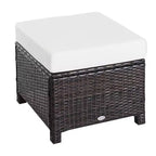 20 Pouf da esterno in vimini, in rattan PE, poggiapiedi, seduta aggiuntiva, tavolino con morbido cuscino