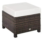 20 Pouf da esterno in vimini, in rattan PE, poggiapiedi, seduta aggiuntiva, tavolino con morbido cuscino