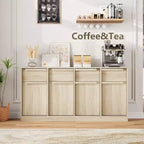 Grande armadietto da caffè da 158,5 cm con contenitore, credenza buffet con 4 cassetti e 4 ante, tavolo buffet moderno per cucina