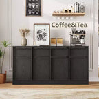 Grande armadietto da caffè da 158,5 cm con contenitore, credenza buffet con 4 cassetti e 4 ante, tavolo buffet moderno per cucina