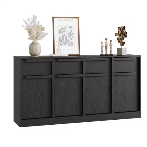 62.4 in Large Coffee Cabinet with Storage  Sideboard Buffet Cabinet with 4 Drawers & 4 Doors, Modern Buffet Table for Kitchen