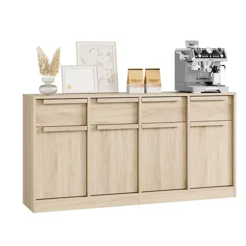 Grande armadietto da caffè da 158,5 cm con contenitore, credenza buffet con 4 cassetti e 4 ante, tavolo buffet moderno per cucina