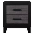 HomeRoots 22 Black And Gray Wood Two Drawer Nightstand
