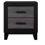 HomeRoots 22 Black And Gray Wood Two Drawer Nightstand