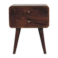 HomeRoots 22 Chestnut Solid Wood Two Drawer Nightstand