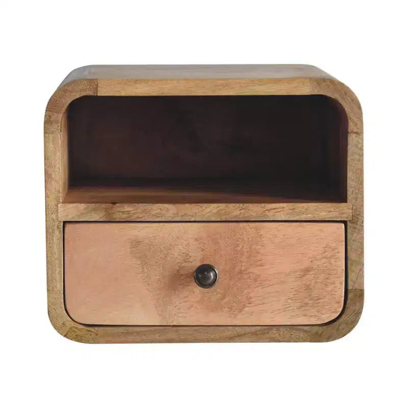 HomeRoots 12 Oak Solid Wood One Drawer Floating Nightstand