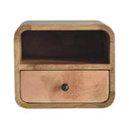 HomeRoots 12 Oak Solid Wood One Drawer Floating Nightstand