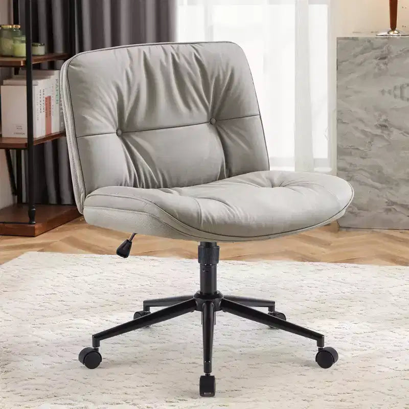 Sedia da scrivania moderna Okak, comoda, con seduta extra-large, sedia per computer senza braccioli con altezza regolabile, sedia da ufficio per casa e ufficio
