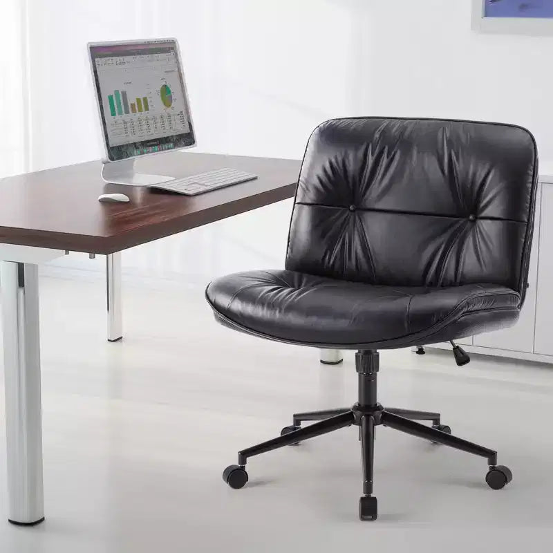 Sedia da scrivania moderna Okak, comoda, con seduta extra-large, sedia per computer senza braccioli con altezza regolabile, sedia da ufficio per casa e ufficio