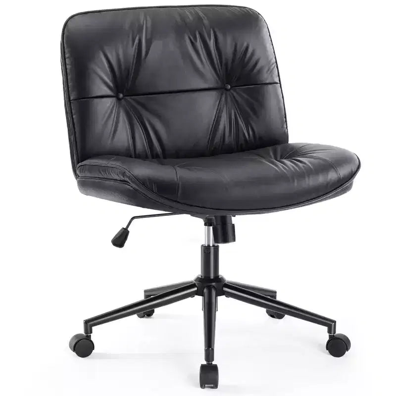 Sedia da scrivania moderna Okak, comoda, con seduta extra-large, sedia per computer senza braccioli con altezza regolabile, sedia da ufficio per casa e ufficio