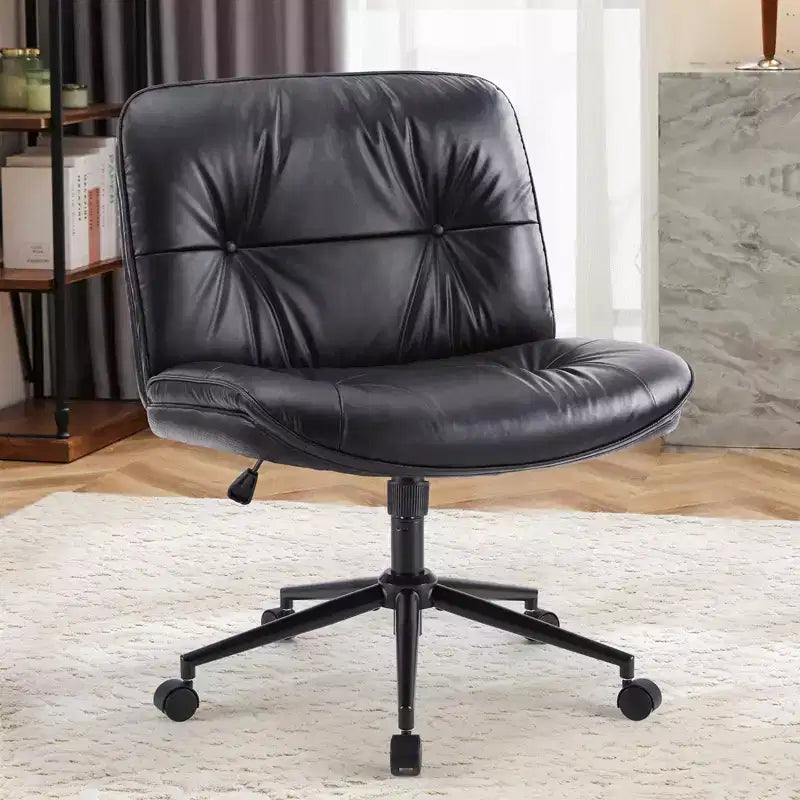Sedia da scrivania moderna Okak, comoda, con seduta extra-large, sedia per computer senza braccioli con altezza regolabile, sedia da ufficio per casa e ufficio