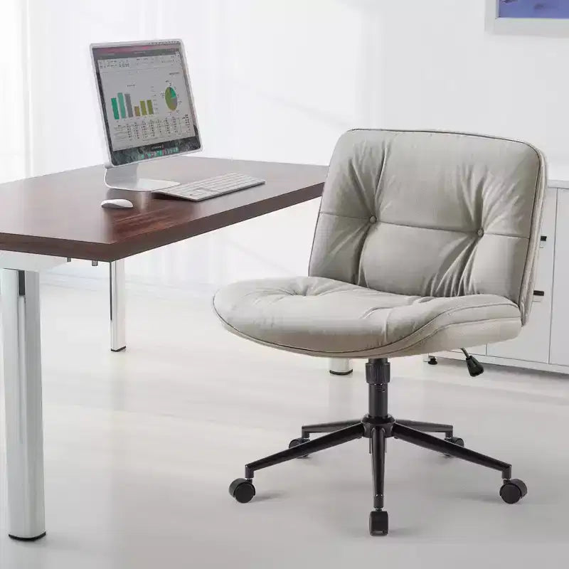 Sedia da scrivania moderna Okak, comoda, con seduta extra-large, sedia per computer senza braccioli con altezza regolabile, sedia da ufficio per casa e ufficio