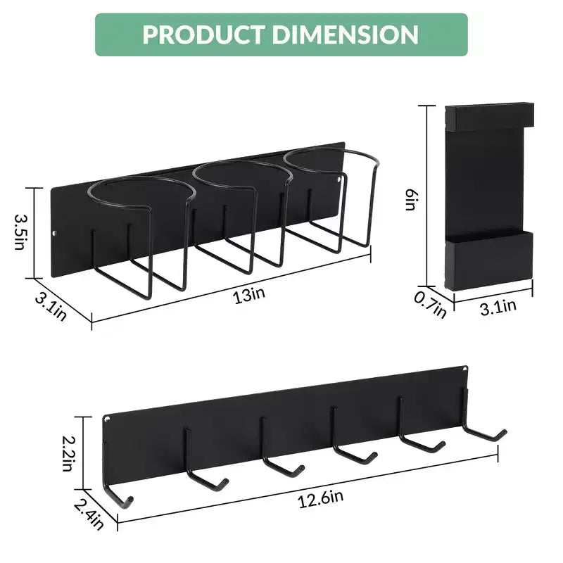Porta Bicchieri Magnetico per Fianco Frigorifero - Organizzatore Modulare Salvaspazio, Supporto Forte Regolabile per Bicchieri, Utensili (Adatto a Bicchieri con Diametro Inferiore a 8 Cm)