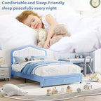 GustoWave Letto singolo imbottito con cassetto contenitore per bambini, bambine e bambini, nessuna molla a scatola necessaria