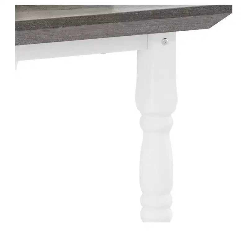 Tavolino retrò quadrato in legno con 2 ripiani a giorno per camera da letto, soggiorno, organizer, bianco