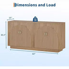 Acekool 63 Mobile Contenitore Moderno da Cucina con Ante ad Arco, Credenza Consolle per Sala da Pranzo
