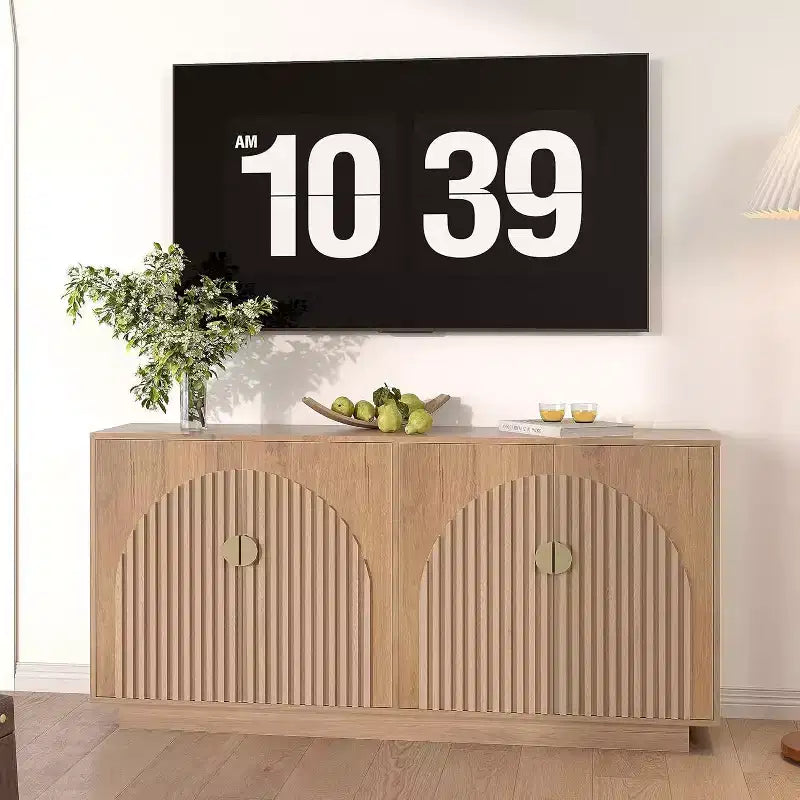 Acekool 63 Mobile Contenitore Moderno da Cucina con Ante ad Arco, Credenza Consolle per Sala da Pranzo