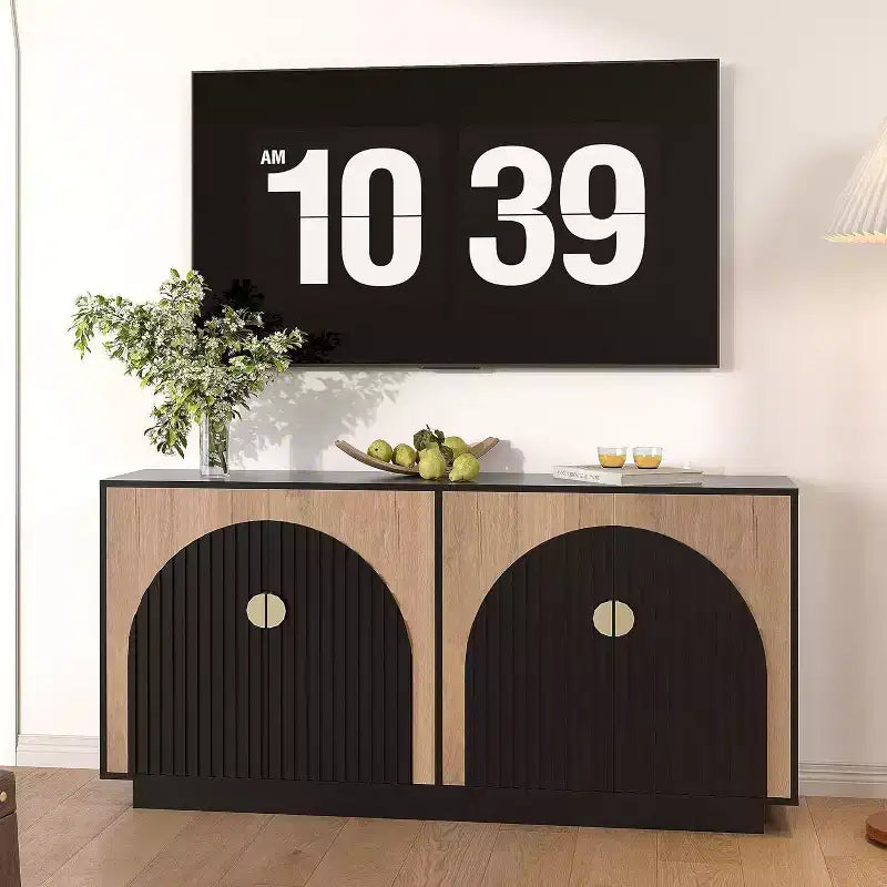 Acekool 63 Mobile Contenitore Moderno da Cucina con Ante ad Arco, Credenza Consolle per Sala da Pranzo