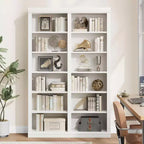 Libreria Acekool 189 cm di altezza, a 6 ripiani doppia larghezza con 12 scomparti, portaoggetti extra large per soggiorno, ufficio, biblioteca, 117 cm L x 31.5 cm P