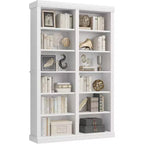 Libreria Acekool 189 cm di altezza, a 6 ripiani doppia larghezza con 12 scomparti, portaoggetti extra large per soggiorno, ufficio, biblioteca, 117 cm L x 31.5 cm P