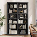 Acekool Bookcase 74.5 in Tall, 6-Tier Double Wide with 12 Cubbies, Extra Large Storage for Living Room Office Library, 46.1 W x 12.4 D