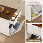 Okak Carrello da Cucina Rustico Mobile con Ruote e Presa Elettrica, Tavolo da Bar con Piano in Legno, Armadietto Contenitore per Cucina, Sala da Pranzo