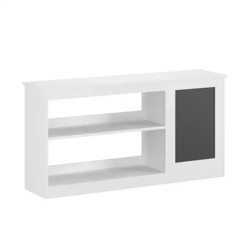 Libreria e armadietto portagiochi Whisen 3-in-1 per bambini con lavagna, doppi ripiani aperti - Bianco