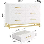 Mobile porta TV moderno con 6 cassetti in legno, console d'intrattenimento con contenitore per camera da letto, soggiorno, ingresso, corridoio, cameretta, mobile multimediale