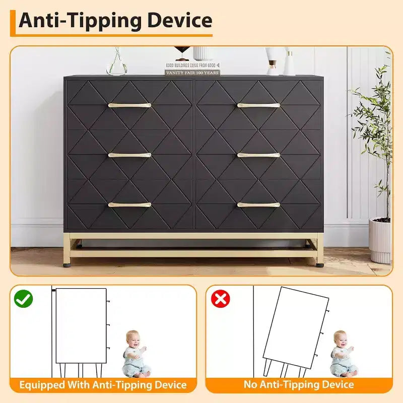 Mobile porta TV moderno con 6 cassetti in legno, console d'intrattenimento con contenitore per camera da letto, soggiorno, ingresso, corridoio, cameretta, mobile multimediale
