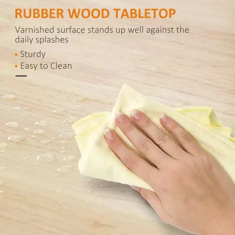 Okak Carrello da Cucina su Ruote con Ripiano, Carrello da Cucina con Piano in Legno, Tavolo da Isola da Cucina per Sala da Pranzo, Cucina, Soggiorno