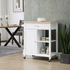Okak Rolling Kitchen Island with Storage, Kitchen Cart with Wooden Tabletop, Kitchen Island Table for Dining Room, Kitchen, Living Room