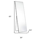 Specchio a figura intera HomeRoots 63" nero con cornice in metallo, autoportante o da parete