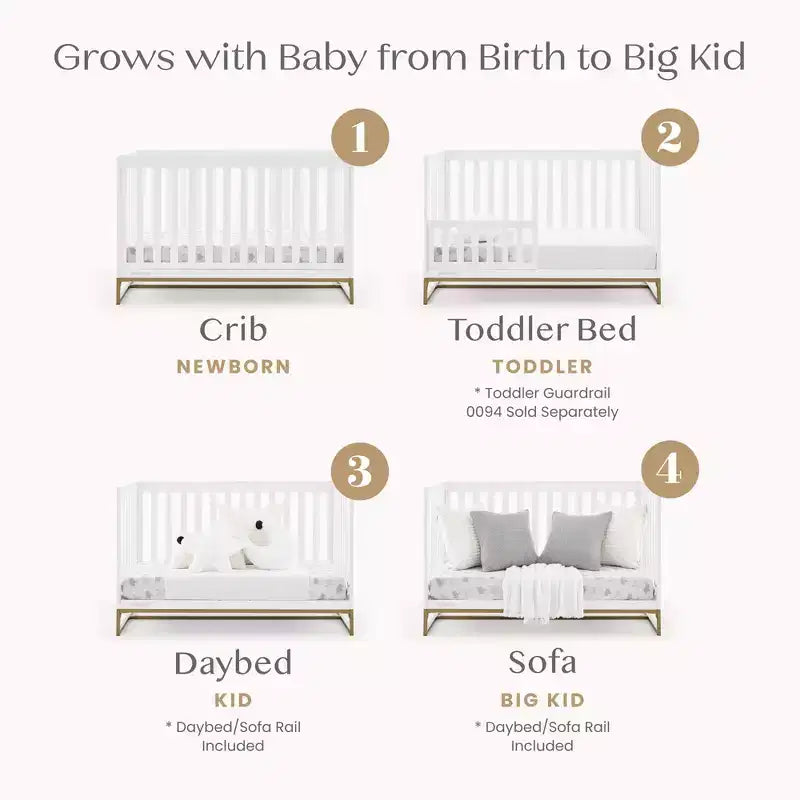 Delta Children Lettino Jade 4-in-1 trasformabile in Divano Letto