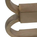 Tavolino d'appoggio Modern Accent con piano in marmo bianco e base scultorea in metallo - Tavolino rotondo contemporaneo per qualsiasi arredamento - 24, bianco e oro