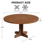 Tavolo da pranzo rotondo per 4 persone, tavolo da pranzo circolare con base in legno per cucina, soggiorno, noce